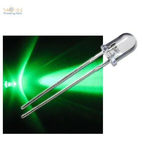 LEDs 5mm wasserklar GRÜN BLINKEND FLASHING VERTE 50