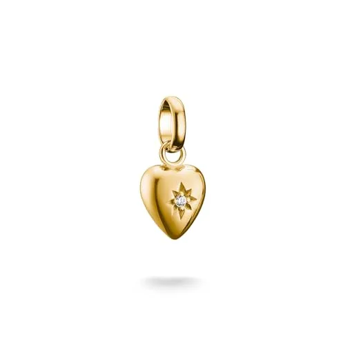 THOMAS SABO Charm Anhänger Herz 925 Silber vergoldet in gold von THOMAS SABO