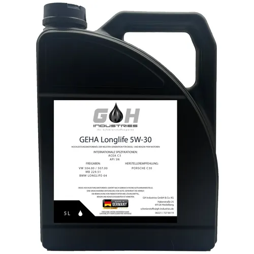 L GEHA Longlife III Motoröl | 5W-30 | VW 504.00 /507.00 MB229.51 | Longlife-04 5