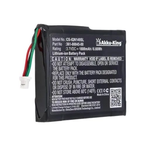 Akku kompatibel mit Garmin 361-00045-00 - Li-Ion 1800mAh - für Nüvi 1490TV, 2585TV