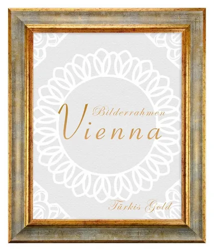 Bilderrahmen Vienna, 60x90 cm, Türkis Gold aus Holz in grün von OTTO