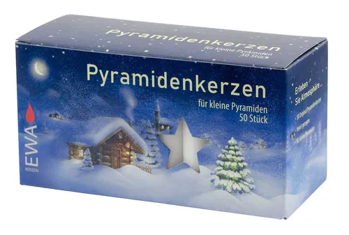EWA 50er Packung Pyramidenkerzen weiß Ø 14mm 74 mm