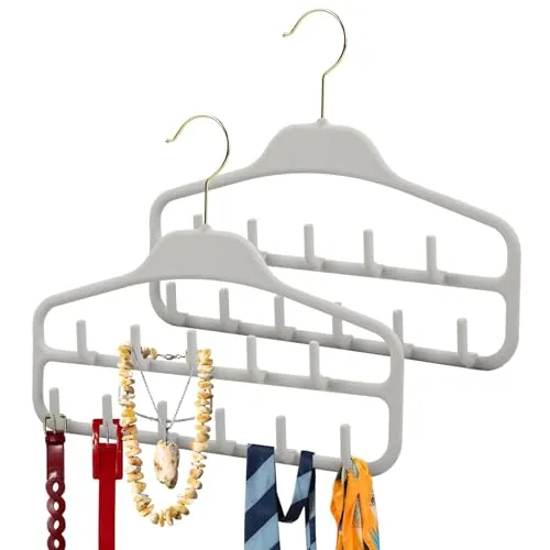 Cozlly 2 Stück gürtelhalter Krawattenhalter Gürtelhalter Kleiderschrank 360 Grad drehbarer Krawattenbügel, 11 Haken platzsparend Krawatte Schmuck Rack Zubehör für Gürtel, Fliege, Schal und Hut