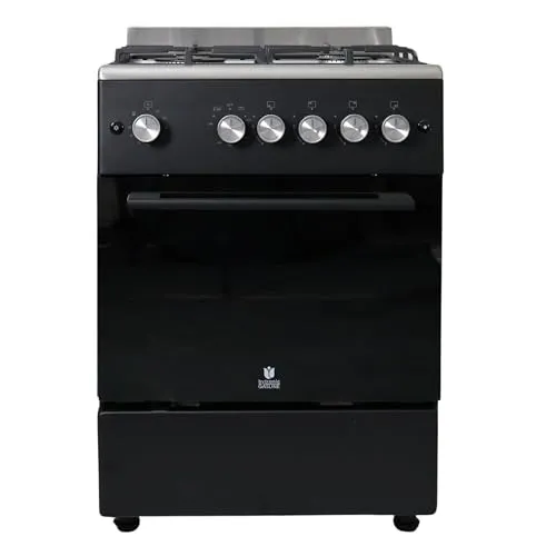 Gasline Gas Standherd SHGG6060FGWB - 60cm Gasbackofen mit Thermostat, Grill und Umluft, ideal für kreative Kochabenteuer. Umrüstbar auf Propan/Flüssiggas und mit energieeffizientem A-Klasse Backofen.