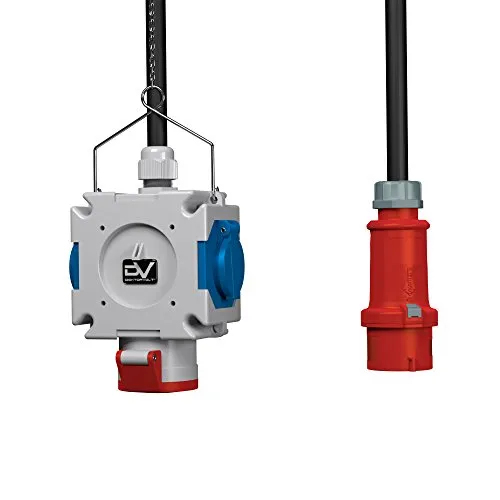 Energiewürfel Stromverteiler mDV 1x16A/5P 2x230V - Sonstige Kabel & Adapter, kompaktes Design mit 1,5m Kabel für flexible Einsatzmöglichkeiten und sichere Stromverteilung.