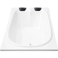 Basera Podest-Badewanne XXL Cado mit LED-Ambiente - Geräumige Podest-Badewanne für 2 Personen mit LED-Farblichtspiel in 7 Farben, gepolsterten Kopfstützen und optimaler Wärmespeicherung für ein entspannendes Bad.