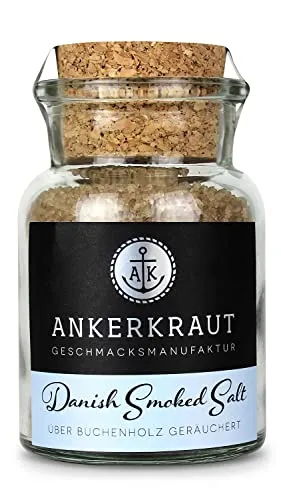 Ankerkraut Danish Smoked Salt, dänisches Rauchsalz, grob, Wikinger Rauchsalz, 160g im Korkenglas