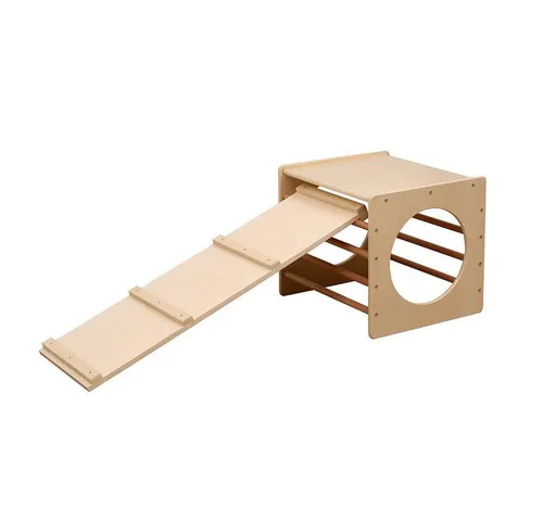 HOME DELUXE Kletterwand Kletterwürfel mit Rutsche FINN - Kletter-Trainingsgeräte für Kinderzimmer, stabiler Kletterwürfel aus 18mm Holz mit integrierter Rutsche für sicheren Spielspaß und motorische Förderung.