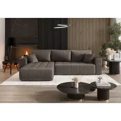Bedante Ecksofa, Braun, 3-Sitzer L-Form, 280x175 cm