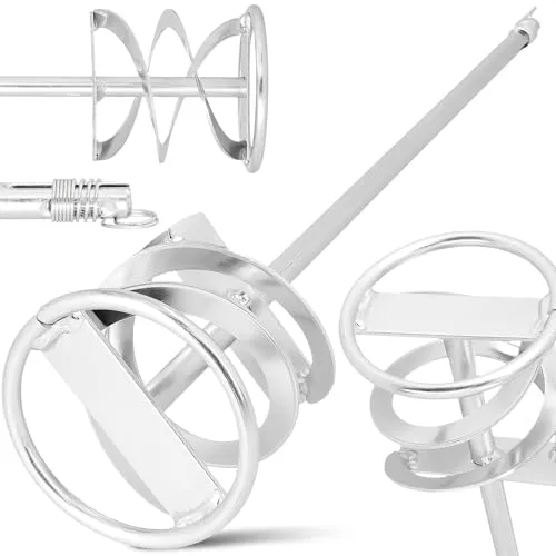 Rührstab 80x400 mm SDS Plus Mörtelrührer Gipsmischer Betonmischer Farbrührer Rührkorb Estrichrührer Spiralrührer Zement Gips Beton Farbe Kleber Robust Edelstahl