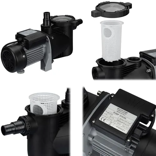 COIL Filterpumpe Poolpumpe, Selbstansaugende Umwälzpumpe - Teichpumpen mit leiser Motorleistung von nur 65/73 dB, ideal für ruhige Umgebungen und sorgt für eine hohe Förderleistung von bis zu 12000 l/h.