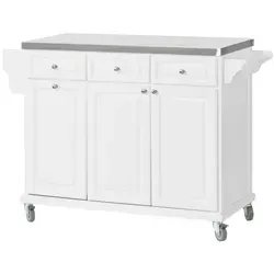 SoBuy Küchenwagen FKW33-W mit Edelstahltop in weiß von SoBuy
