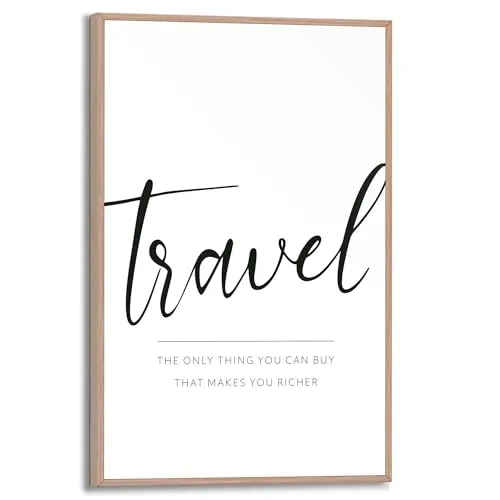 REINDERS Gerahmtes Bild, Reisen, Home Office, Bilder, Wanddeko, Room Decor, MDF, Schwarz-Weiß, 30x20cm