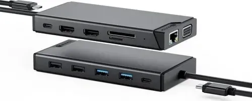 Alogic Dockingstation USB-C 12 in 1 Dual Display Mini MV2 - Weiteres Notebook-Zubehör mit 12 Anschlüssen und Dual Display-Funktion für maximale Produktivität und Flexibilität.