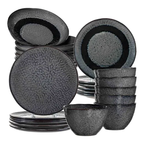 Leonardo MATERA Geschirr Tafelservice 24-teilig in grau von LEONARDO