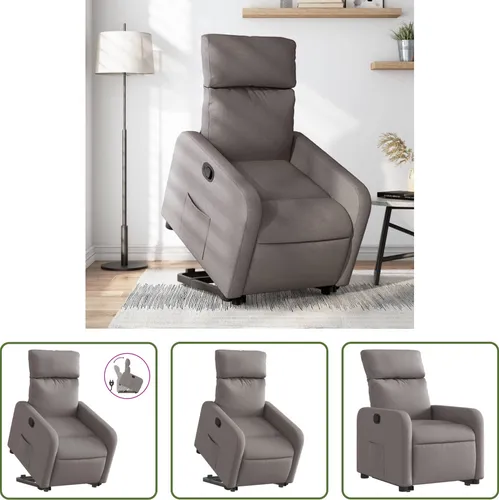 The Living Store Relaxsessel mit Aufstehhilfe – Bequemer Komfort in Taupe