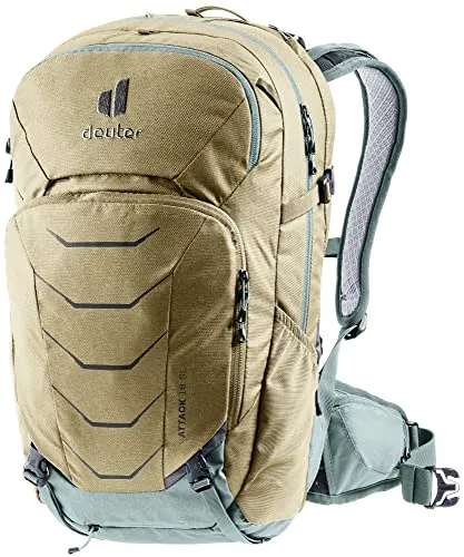 deuter Attack 18 SL Damen Fahrradrucksack mit Protektor - TÜV/GS zertifizierter Rucksack mit mehrfachen Aufprallschutz durch SAS-Rückenprotektor. Ideal für Mountainbikerinnen, mit verstaubarer Helmhalterung und Platz für Trinksystem.