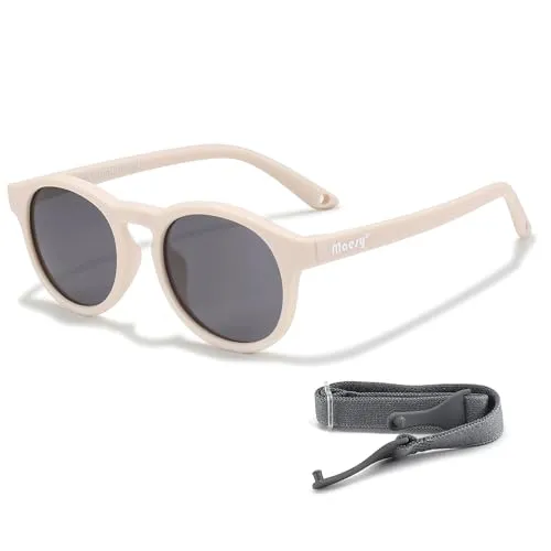Maesy Kinder Sonnenbrille für Kleinkind und Baby - 1-3 Jahre - UV400 Polarisierter Schutz - Flexibler und Biegsamer Rahmen - Verstellbares Gummiband - Sichere und Bequeme Kindersonnenbrille - Bowi