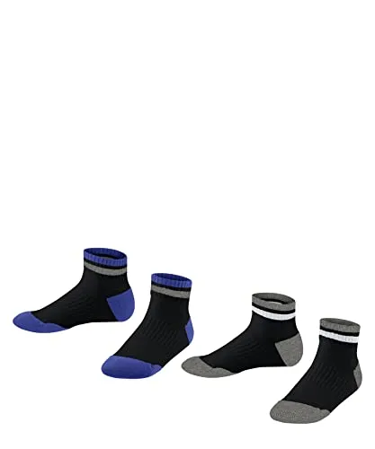 ESPRIT Unisex Kinder Sneakersocken Active Tennis 2-Pack K SN Baumwolle dünn atmungsaktiv kurz 2 Paar, Mehrfarbig (Sortiment 0050), 31-34