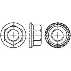 Reyher Sechskantmuttern DIN 6923 10 M 12 mit Sperrverzahnung (250 Stück) - Vierkantmuttern, 250 Stück, mit Sperrverzahnung für optimalen Halt und Sicherheit bei Ihren Projekten. Hergestellt in Deutschland.