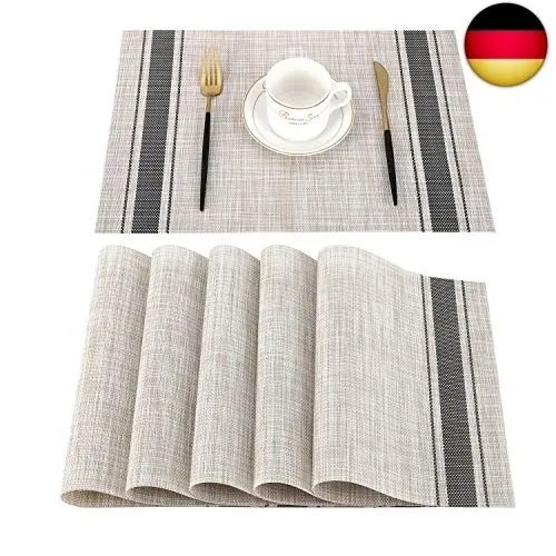OUME Tischsets Abwischbar 6er Set Platzset Abwaschbar PVC rutschfest