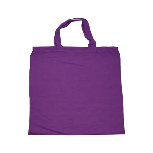 Baumwolltaschen Tragetasche Henkel lang kurz Baumwollbeutel Tasche Stoffbeutel Farbe: Lila, Henkel: ca. 17 cm