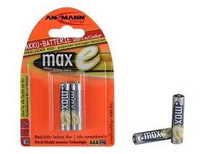 Ansmann maxE AAA-Size Rechargeable Akku 800mAh - Akkus der Kategorie AAA mit 800mAh, über 1 Jahr Standby ohne Nachladen! Ideal für umweltbewusste Nutzer, die Wert auf Nachhaltigkeit legen.