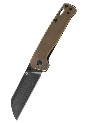 Taschenmesser Penguin - D2 Klinge mit Messing Griff - Hochwertiges Taschenmesser mit D2 schwarze stonewashed Klinge und robustem Messing Griff, ideal für Outdoor, Survival und EDC-Einsätze.