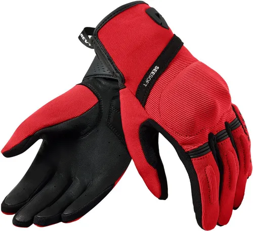 Revit Mosca 2 Damen Motorrad Handschuhe - Größe L, schwarz-rot - Motorradhandschuhe aus wasserabweisendem Ziegenleder mit Stretcheinsätzen für optimale Beweglichkeit und Komfort beim Fahren.