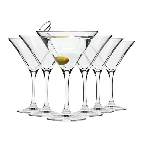Krosno Martini-Gläser Cocktailgläser | Set von 6 | 240 ML | Avant Garde Kollektion | Perfekt für Zuhause, Restaurants und Partys | Spülmaschinenfest
