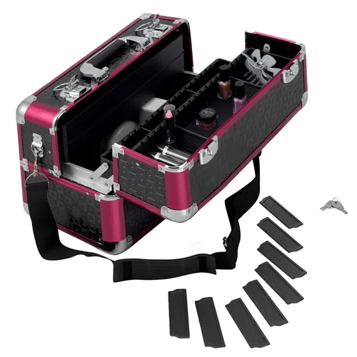 Beauty Case Schwarz Rot Karo von anndora