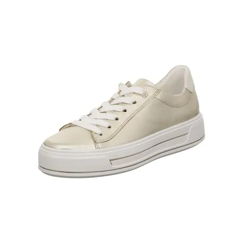 ara Damen Canberra Sneaker - Platin, Grass, 41 EU Weit - Wanderschuhe mit Wechselfussbett und High Soft Bamboo für optimalen Komfort und Unterstützung bei jedem Schritt.