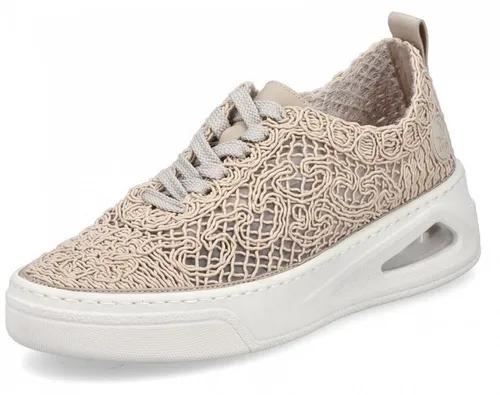 Rieker sportlicher Schnürer beige 38 EU - Sneaker in Größe 38 EU, sportliches Design mit 4.5 cm Absatzhöhe, ideal für den Alltag und bequem durch die Gummi-Innensohle.