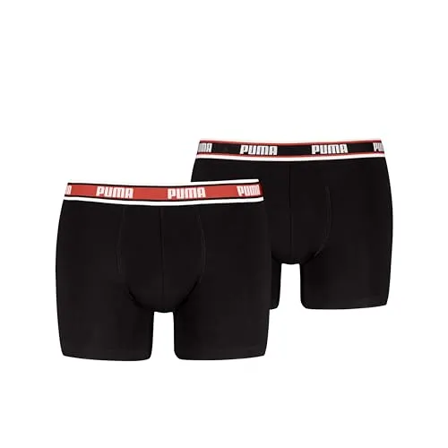 PUMA Men Logo Elastic Boxers 2P