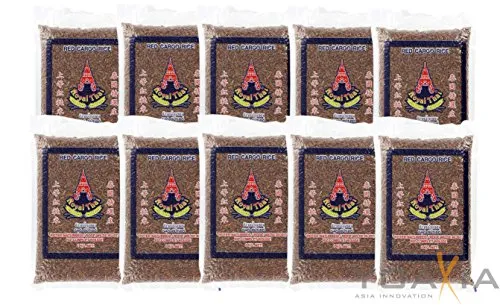[ 10x 1kg ] ROYAL THAI Roter Naturreis / Riz Complet Rouge AAA / Red Cargo Rice + ein kleiner Glücksanhänger gratis