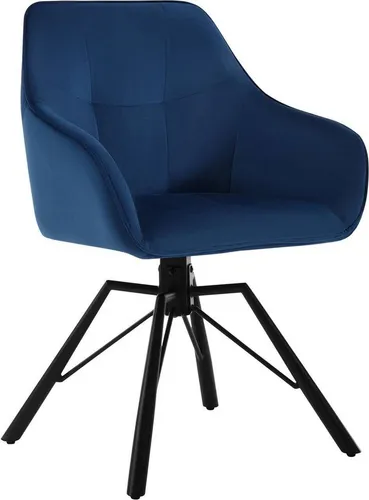 WOLTU Esszimmerstuhl drehbar mit Samtbezug, Blau in blau von WOLTU
