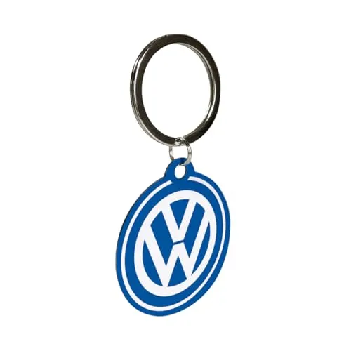 Nostalgic-Art Retro Schlüsselanhänger, Ø 4 cm, VW – Logo – Volkswagen Bus Geschenk-Idee, Original Lizenzprodukt (OLP), aus Metall, Vintage Design