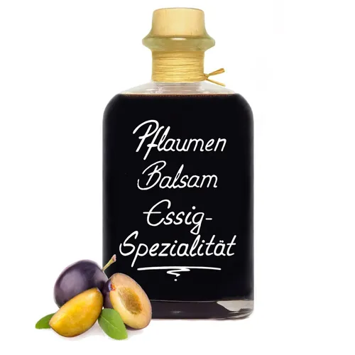 Pflaumen Balsam Essig - Spezialität 0,5L mit Aceto Balsamico aromatisch 5% Säure