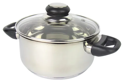iH Edelstahl Kochtopf mit Glasdeckel