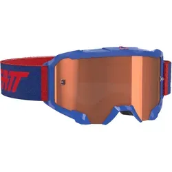 Leatt Velocity 4.5 Motocross Brille, rot-blau für Männer - Sportbrillen mit kugelsicheren Gläsern und 40mm Anti-Rutsch Brillenband, perfekt für anspruchsvolle Motocross-Fahrer.