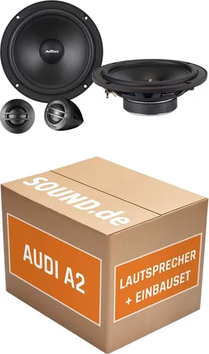 Axton ATC165S Lautsprecher Einbaupaket für Audi A2 8Z - Komplettset für den Austausch der Lautsprecher in Ihrem Audi A2 (1999-2005): 2x Tief-Mitteltöner, 2x Hochtöner, Adapterringe und Stecker. Genießen Sie verbesserten Sound mit einfacher Installation und geprüfter Qualität.