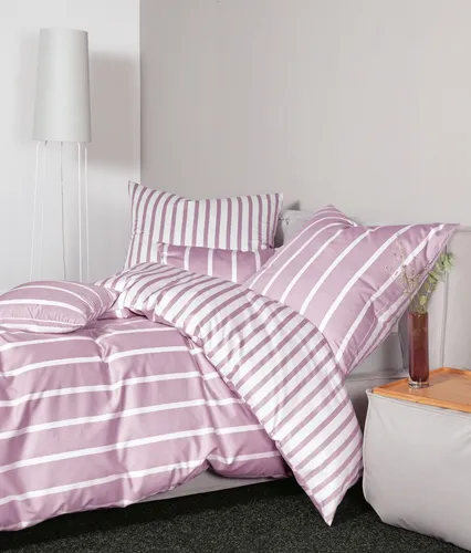 Janine Mako-Satin Kissenbezug 40x80 cm | Kreiderose-Pink von Janine