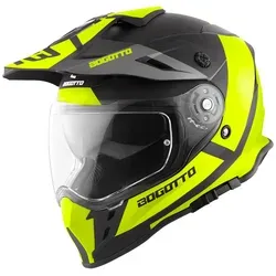 Bogotto V331 Pro Tour Endurohelm, gelb, Größe XS - Motorradhelm mit hochresistenter Thermoplastik-Außenschale, verstellbarem Schirm und klarem Visier mit Pinlock-Vorbereitung für optimale Sicht.