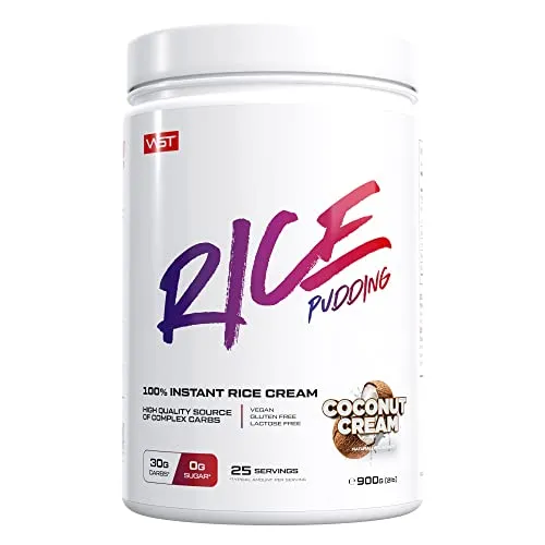 VAST Instant Rice Pudding – Coconut Cream – 900g – Komplexe Kohlenhydrate – Perfekt als Pre- und Postworkout – Zuckerfrei, Fettfrei, Glutenfrei, Laktrosefrei