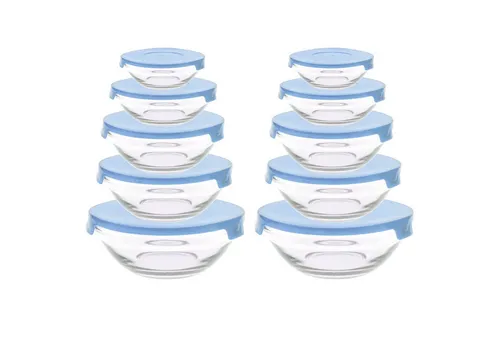 HAC24 Schüssel Vorratsdosen Glas Set Aufbewahrungsdosen Frischhaltedosen, Glas, (Set, 20-tlg), mit Deckel