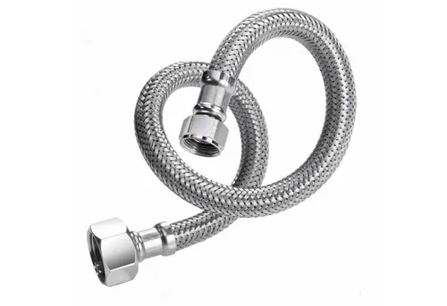 Edelstahl/PERT Armatur Flexschlauch DN8 500 mm - Sanitärinstallation mit hoher Flexibilität und chemischer Beständigkeit für sichere Armaturen- und Geräteanschlüsse, ideal für Kaffeemaschinen und Kühlschränke.