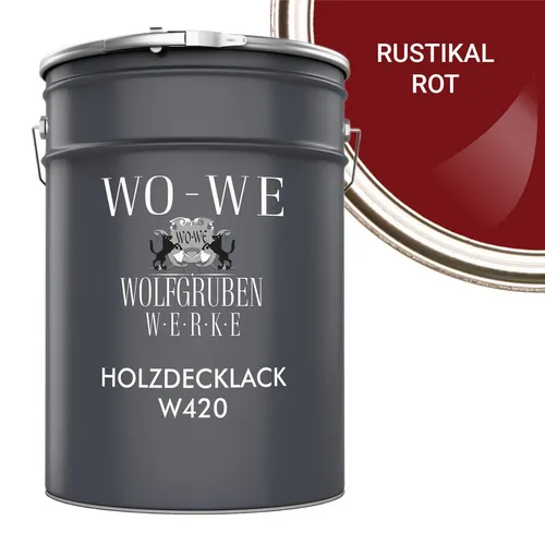 WO-WE Holzlack W420 - Seidenglänzende Wetterschutzfarbe für Holz - Holzlacke für Innen- und Außenbereich, wasserbasiert, geruchsarm und schützt effektiv gegen UV-Strahlung, Wetter und Schimmel. Ideal für Möbel, Türen und Gartenmöbel.
