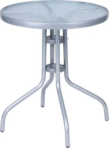 Linder Exclusiv Gartentisch BISTRO MC330850 71x60 cm - Gartentisch aus massivem Metall mit eleganter Glasplatte, ideal für Garten und Balkon. Wetterbeständig, pflegeleicht und bietet Platz für 2-4 Personen - perfekt für gesellige Stunden!