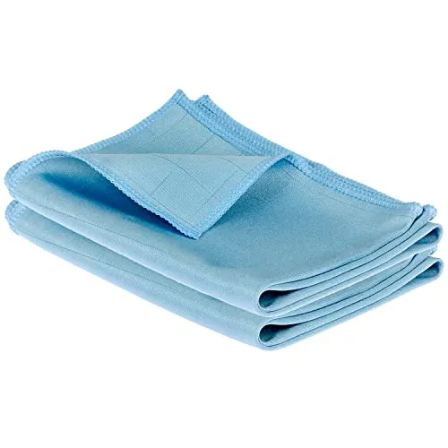 Mach1 2 Stück Mikrofasertuch 40x60cm Blau Premium Mikrofaser Glastücher mit 220 GSM in Profiqualität Keine Streifen und Schlieren – fusselfreie Scheibentücher für Haushalt, Büro, Auto