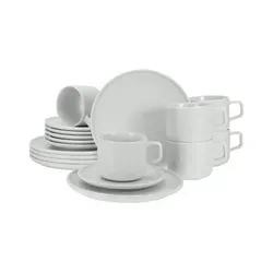 CreaTable Kaffeeservice Chef Collection (18-tlg) für 6 Personen - Elegantes 18-teiliges Kaffeeservice aus mikrowellengeeignetem Porzellan im nordischen Design, ideal für gesellige Runden und spülmaschinenfest.
